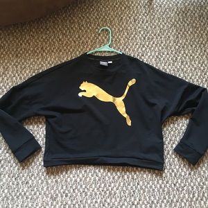 Black puma cropped sweater
